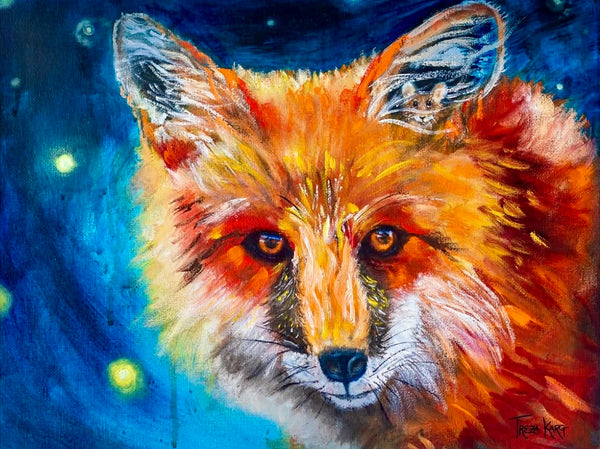 Wandering Souls - framed mixed media painting