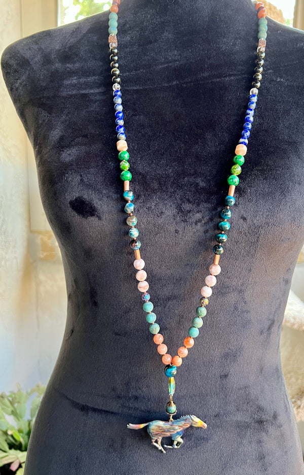 Wildfire Mala Style Necklace